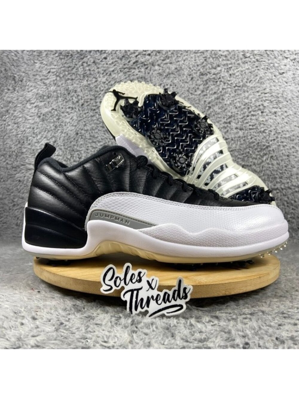 Air Jordan 12 Retro Low Golf Spikes 'Playoffs' Sz 11 Men Black White DH4120-010